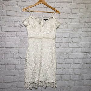 Entry White Lace Floral Mini Dress Size Medium